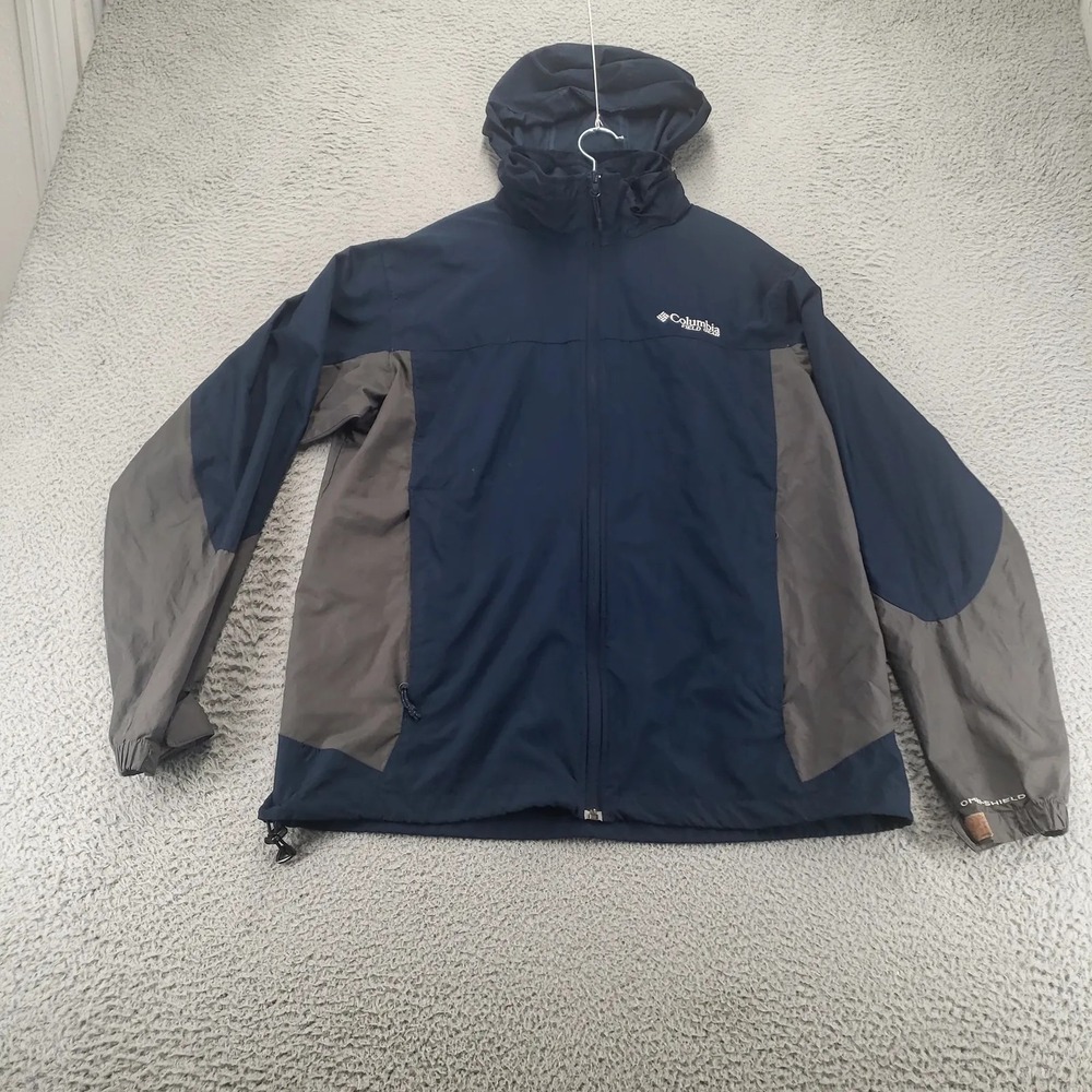 Columbia Jacket Mens Large Blue Field Gear Outdoors Omni Shield Full Zip